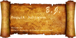 Begyik Julianna névjegykártya